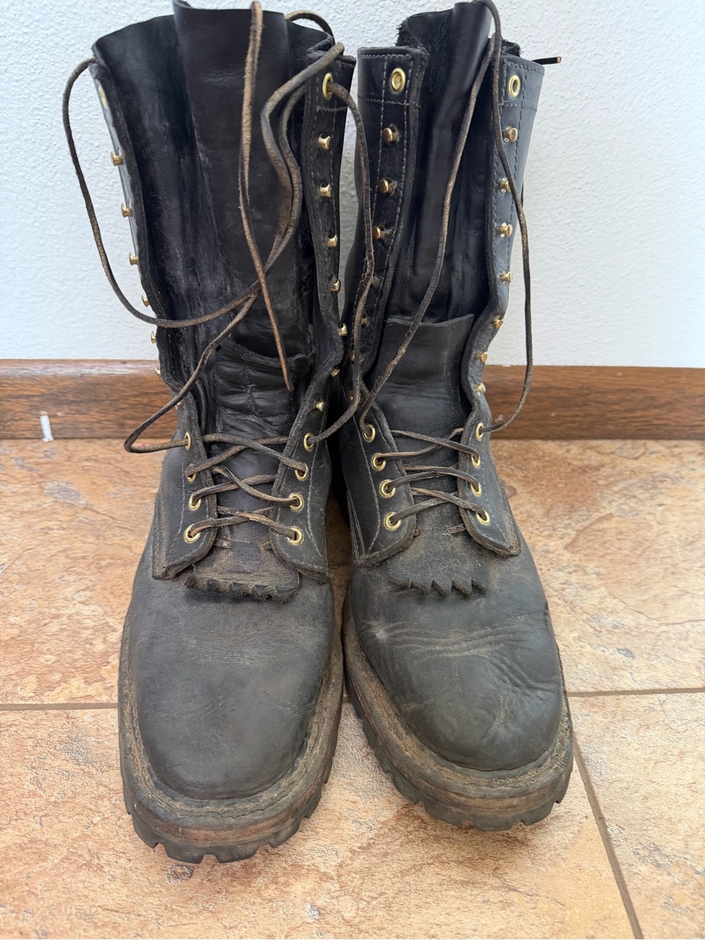 White’s Men's Black Leather Lace-Up Work Boots